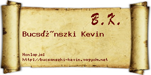 Bucsánszki Kevin névjegykártya