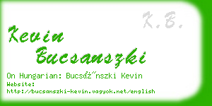 kevin bucsanszki business card